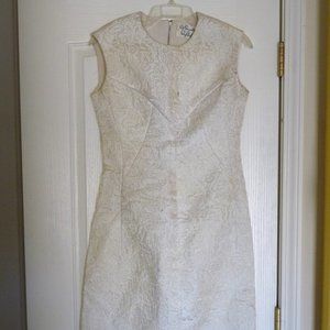 Pat Sandler Highlight white brocade dress as-is